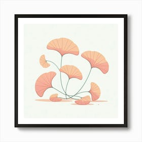 Tropical leaves of ginkgo biloba, Vector art Art Print