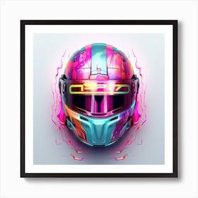 Neon Helmet Art Print