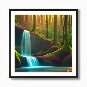 Craiyon 220052 Coca Cola Waterfall In Magical Forest Art Print