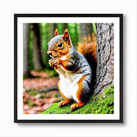 Squirrel In The Forest 118 Art Print