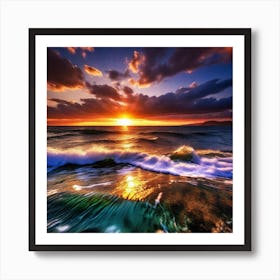 Sunset Over The Ocean 119 Art Print