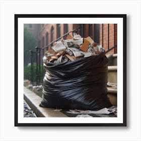 Garbage Bag On The Street 1 Art Print