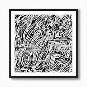 Palette knife style black and white abstract Art Print