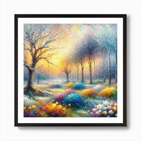 'Sunset In The Forest' Art Print