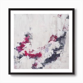 Neutral And Pink Abstract 2 Square Art Print