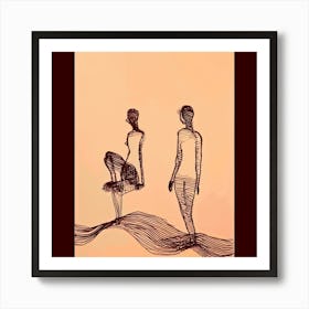 Two People Looking At Each Other Art Print