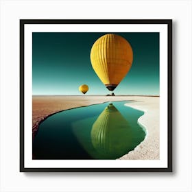 Hot Air Balloons In The Desert Art Print