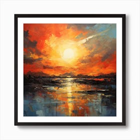 Sunset Over The Sea 2 Art Print