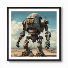 Robot In The Desert 3 Art Print