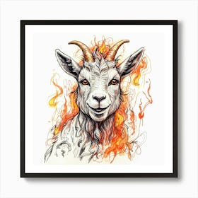 Goat On Fire 32 Art Print