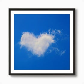 Heart Shaped Cloud In Blue Sky Art Print