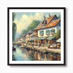 Riverside Cafe Art Print