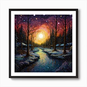 Fairy Winter Landscape 1 Art Print