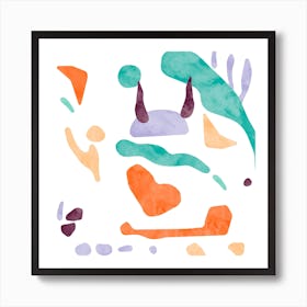 Organic New Shapes Square Art Print