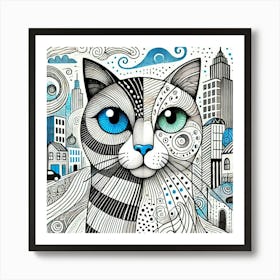 Tundra Paw City Cat Art Print