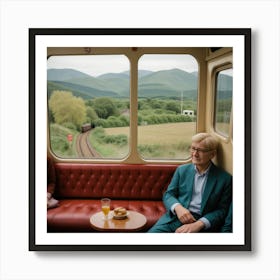 Vintage Train Journey Series: David Hockney Style 7 Art Print