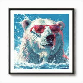 Polar Bear In Sunglasses 3 Art Print