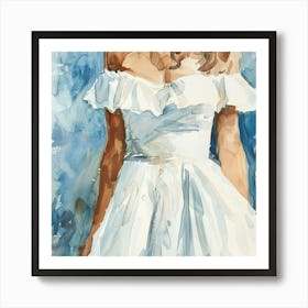 Watercolor Bridal Dress Close Up 1718 Art Print