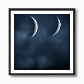 Moon And Crescents Art Print