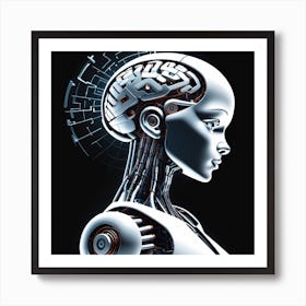 Woman With A Robot Head 2 Art Print