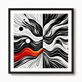 Black and White Abstract Art 245 Art Print