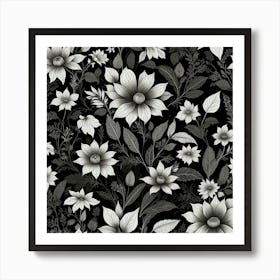 Black and White Abstract Art 150 Art Print