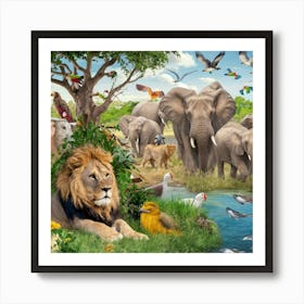 Lions In The Wild Art Print