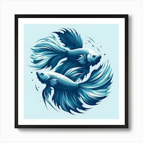 Siamese Betta Fish 1 Art Print