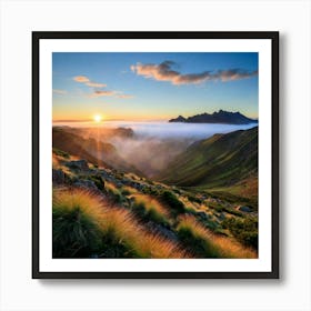 Sunrise In The Mountains Art Print