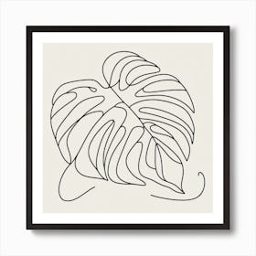 Large Monstera leaf Picasso style 2 Art Print