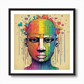 Colorful Head Art Print