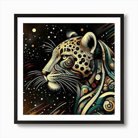 Tribal African Art Leopard 1 Art Print