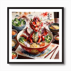 Dragon Noodle Bowl 5 Art Print