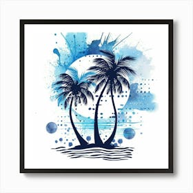 Palm Trees On The Beach 6 Art Print