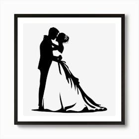 Wedding silhouette 3 Art Print