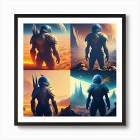 Space Man In Space Art Print