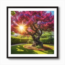 Colorful Tree In The Garden Art Print