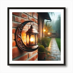 Lantern In The Garden Art Print