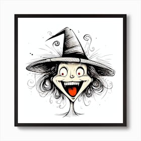 Witch In A Hat Art Print