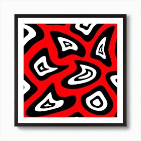 Abstract Red And Black Abstract Painting Art Print