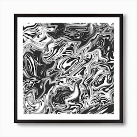 Abstract Black And White Marble Pattern Art Print