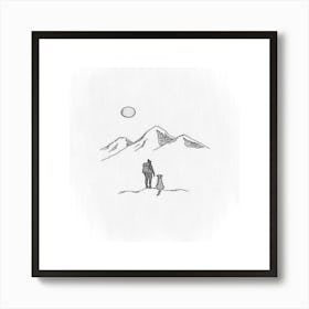 Dog And A Mountain Art Print