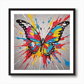 Butterfly Splatter Art Print