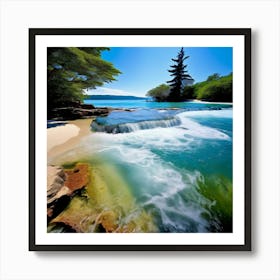 Ocean Lake River Pond Stream Splash Wave Ripple Tide Current Cascade Fountain Waterfall (1) Art Print