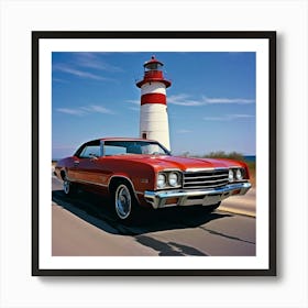 Car Elder Eve Studio 70s Fast Lighthouse Secure Tire Success Status Potent America Repa (4) Art Print