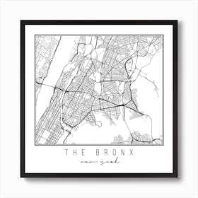 The Bronx New York Street Map Art Print