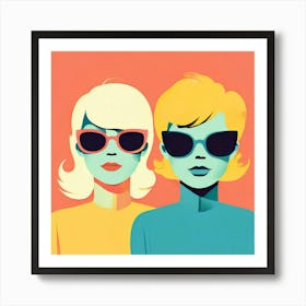 Two Women In Sunglasses Art Print