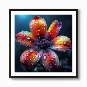 Raindrops On A Flower Art Print