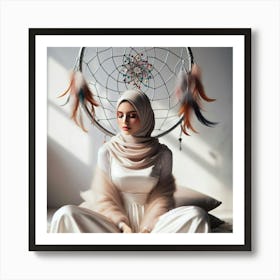 Muslim Woman In White Art Print