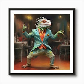 Lizard In A Suit 4 Art Print